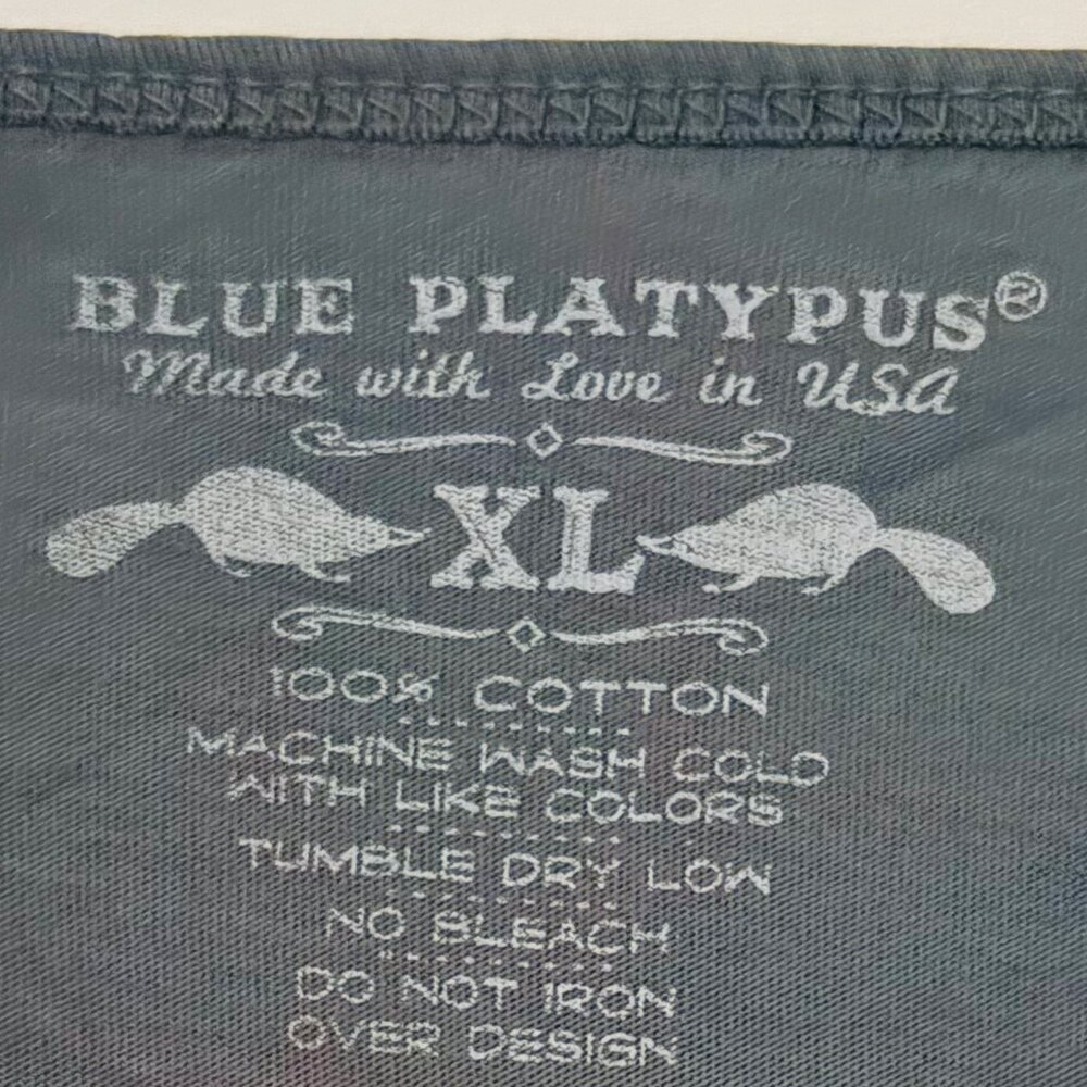 Blue Platypus birdwatching print graphic T-Shirt XL NWOT - Picture 3 of 5